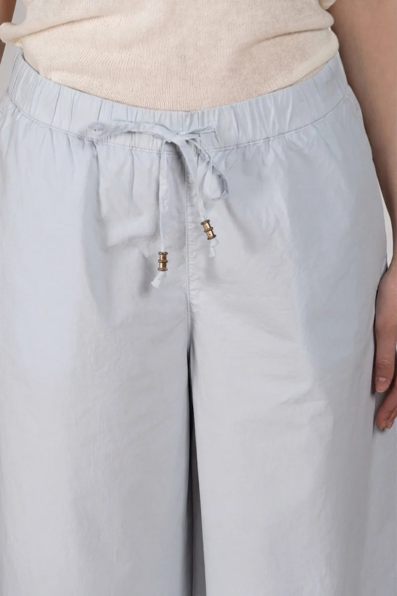Portofino Cropped pantalon chino jogger femme en popeline wide leg