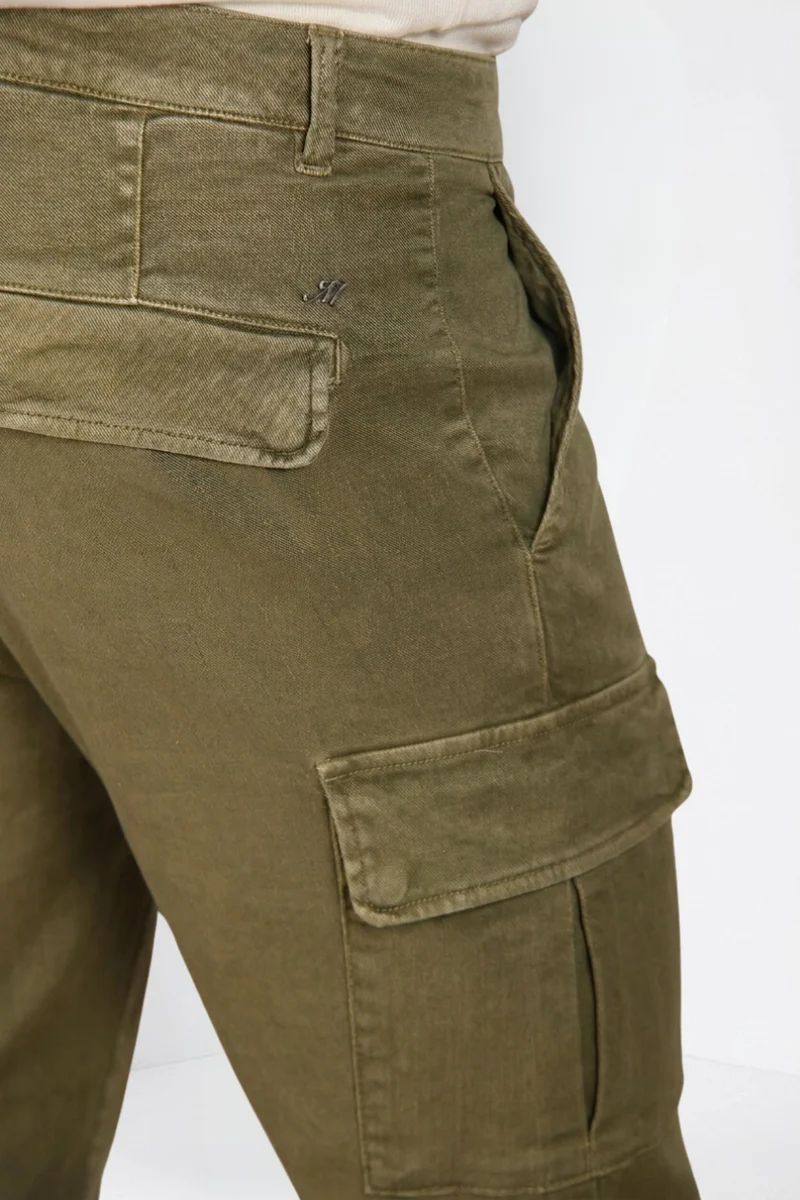 Chile delamere pantalon cargo homme en twill lin et coton regular fit