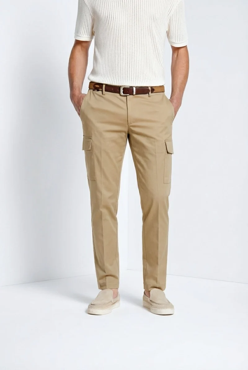 Chile Royal pantalon cargo homme gabardine teint en pièce regular fit