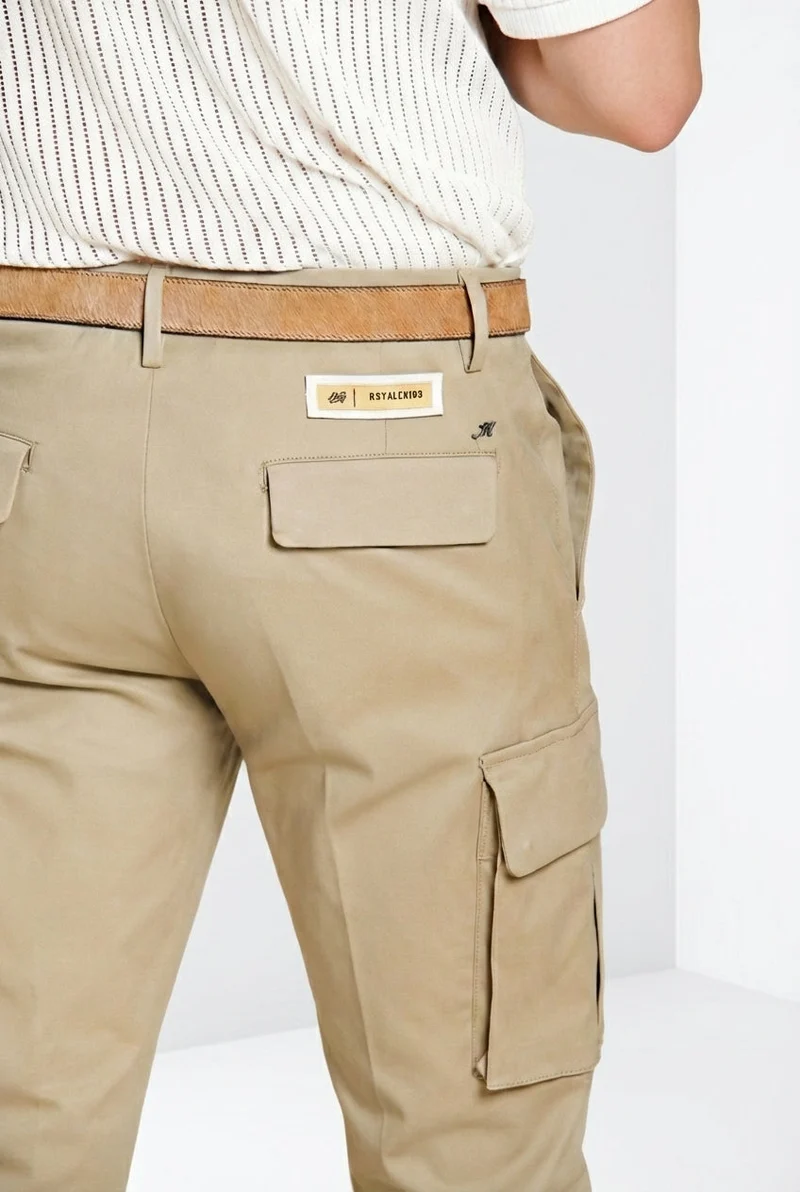 Chile Royal pantalon cargo homme gabardine teint en pièce regular fit