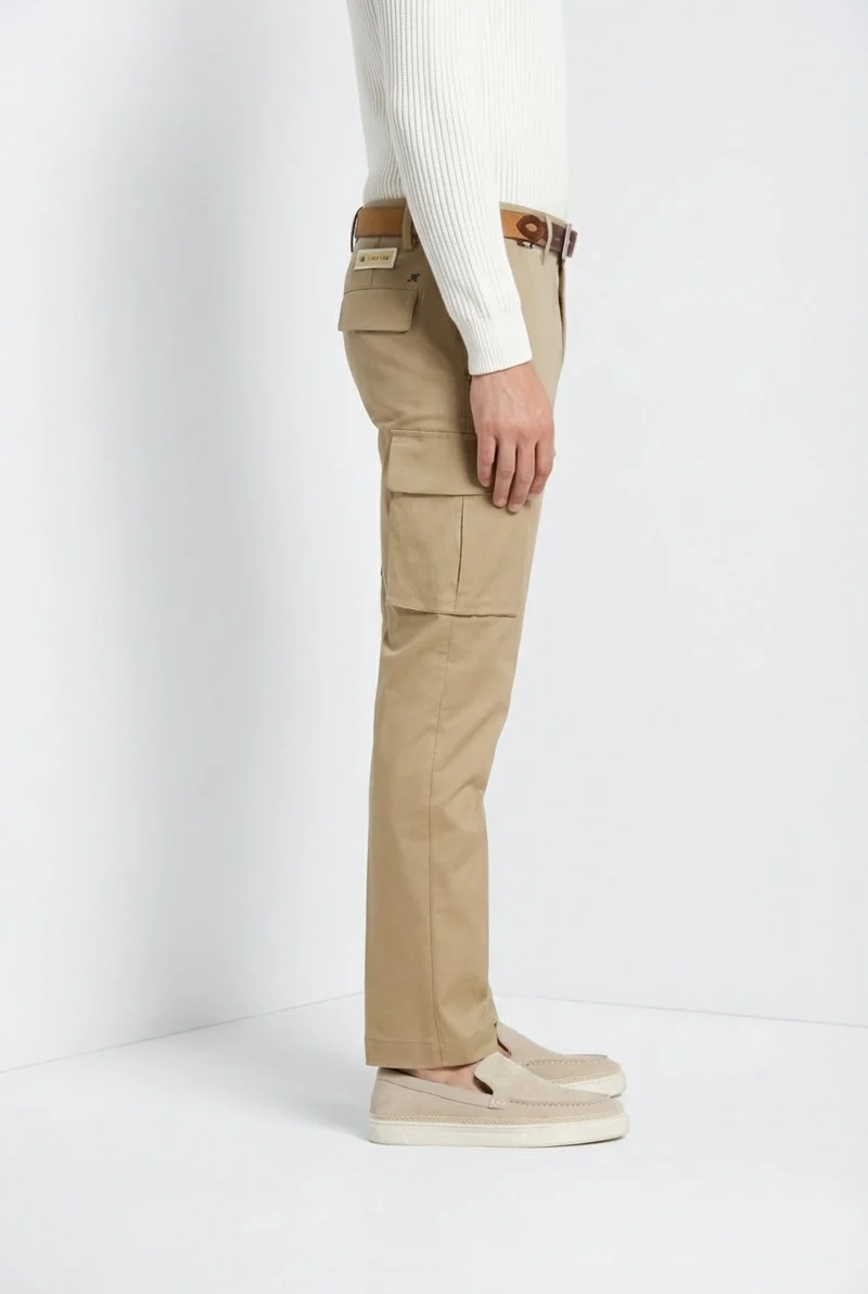 Chile Royal pantalon cargo homme gabardine teint en pièce regular fit