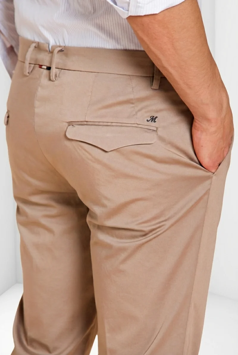 Torino City Travel pantalon chino homme en satin technique stretch slim fit