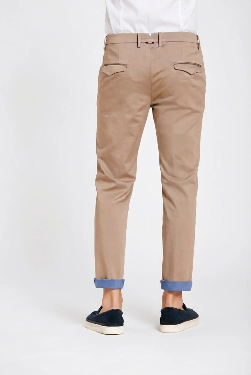 Torino City Travel pantalon chino homme en satin technique stretch slim fit