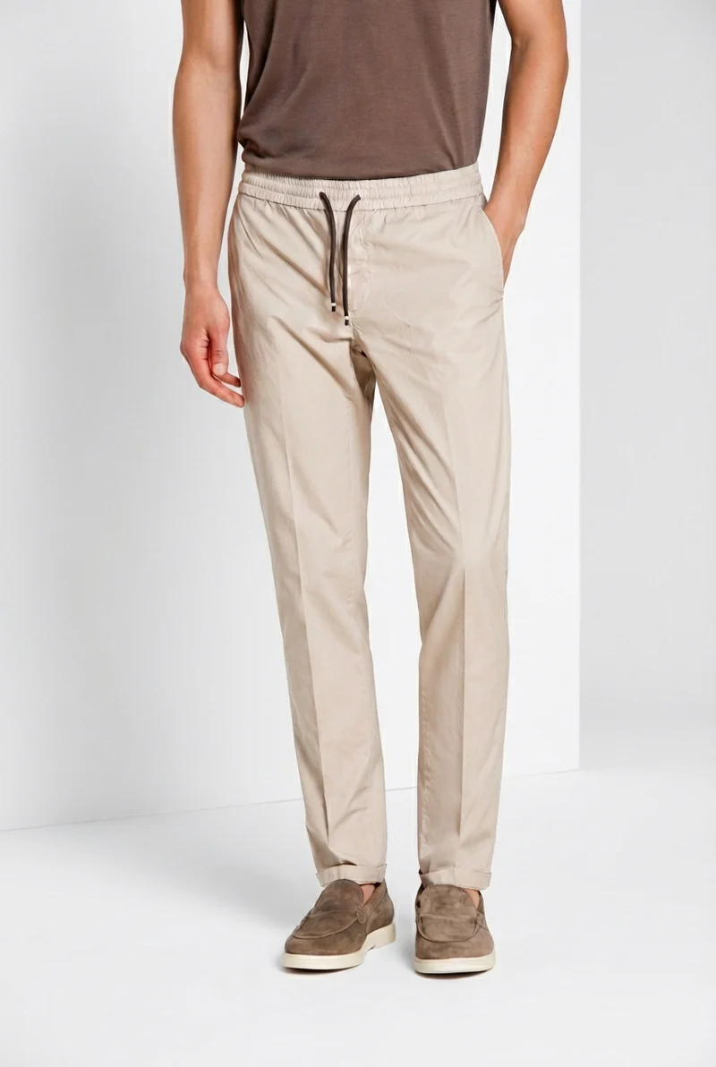 New York Sack pantalon chino jogger homme en toile parachute lyocell et coton regular fit