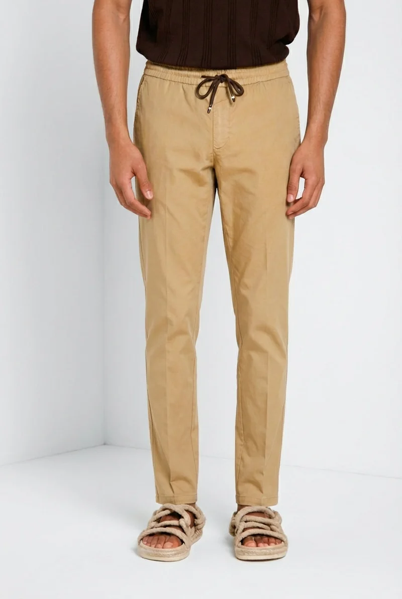 New York Sack pantalon chino jogger homme en toile parachute lyocell et coton regular fit