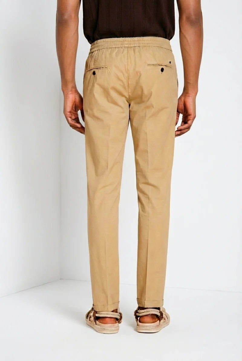New York Sack pantalon chino jogger homme en toile parachute lyocell et coton regular fit