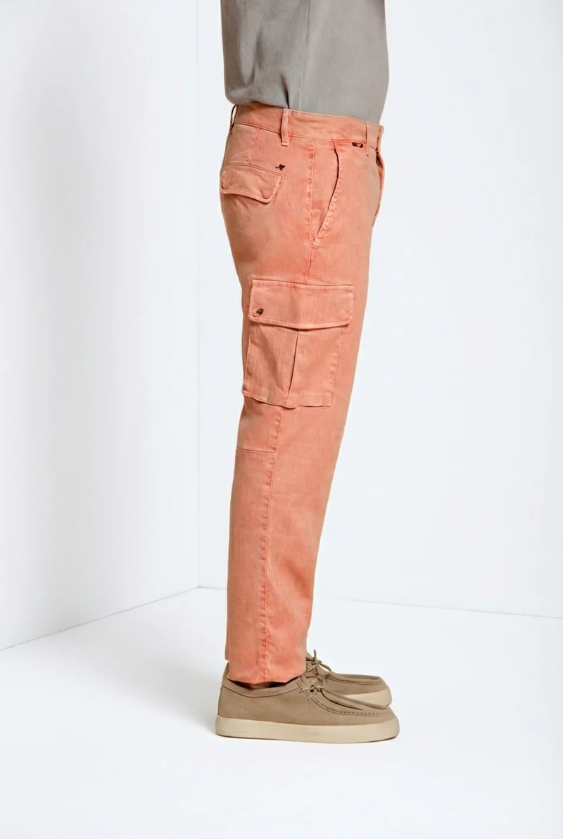 Chile delamere pantalon cargo homme en twill lin et coton regular fit