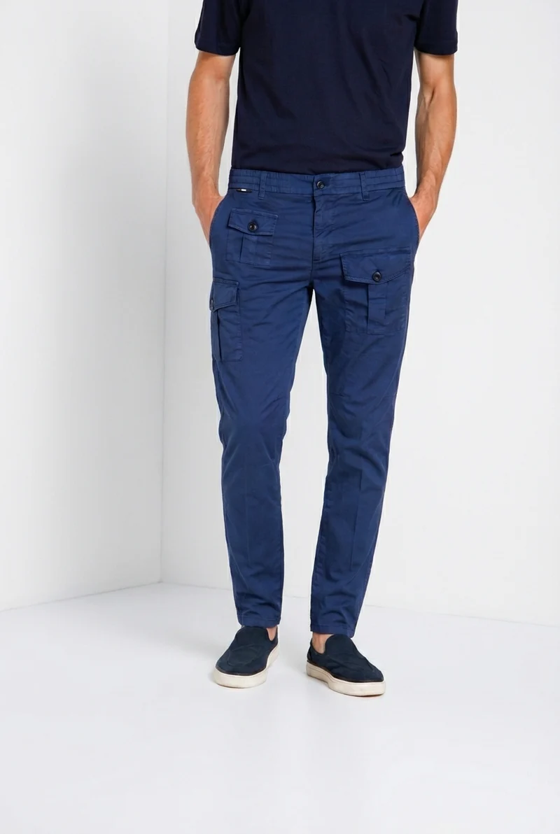 George Coolpocket pantalon cargo jogger homme en gabardine stretch Logo Edition carrot fit ①
