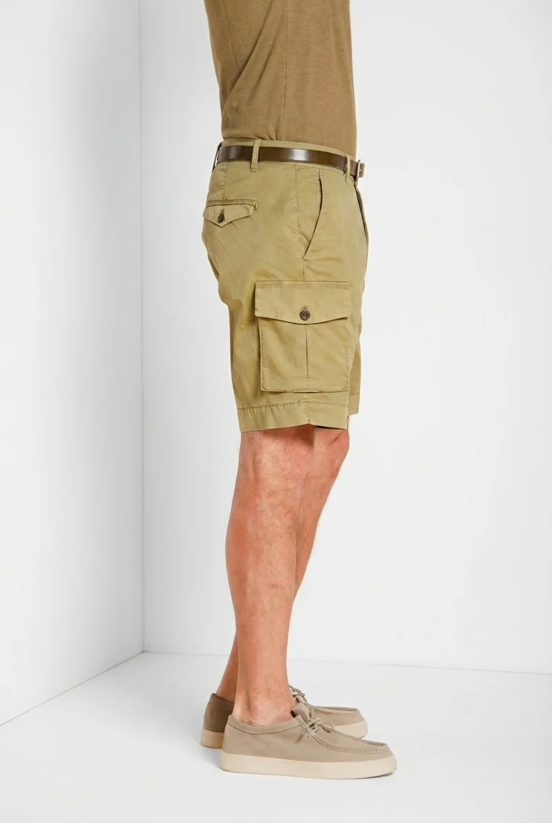 Cargo bermuda cargo homme en gabardine stretch relaxed fit