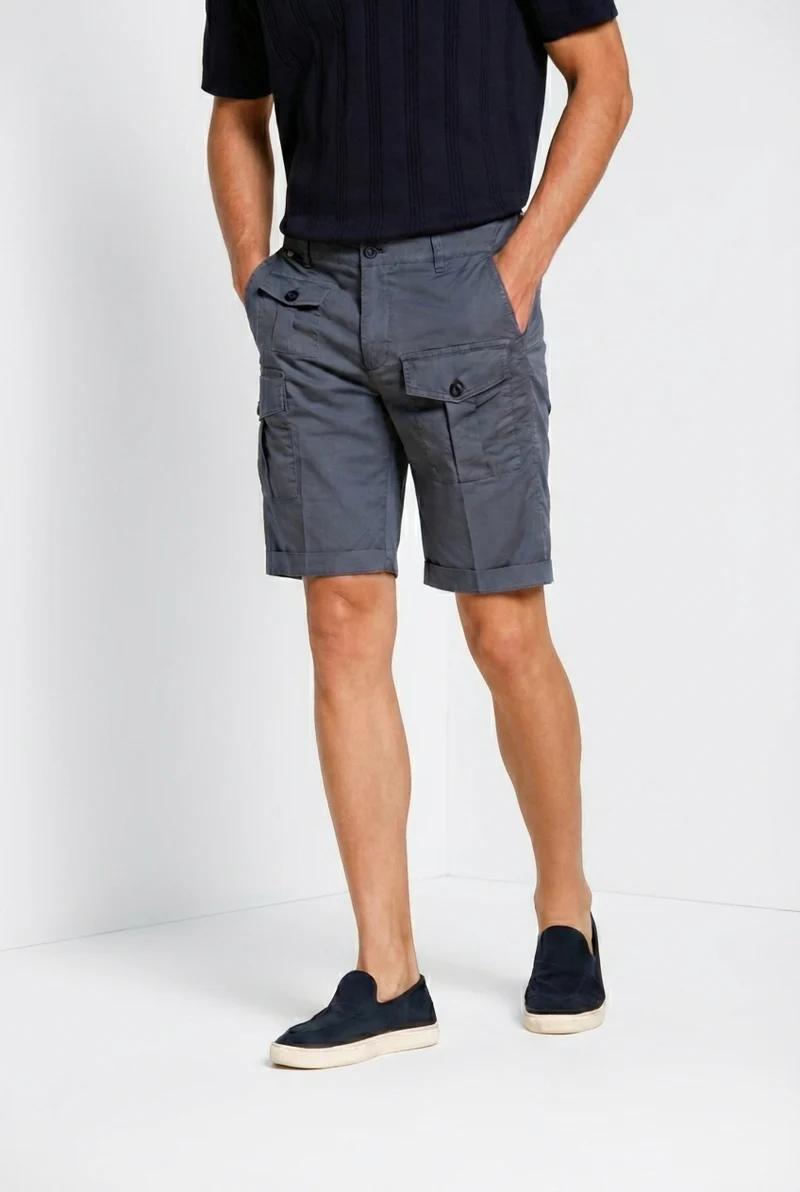 George Coolpocket bermuda cargo homme en gabardine stretch logo edition carrot fit ①