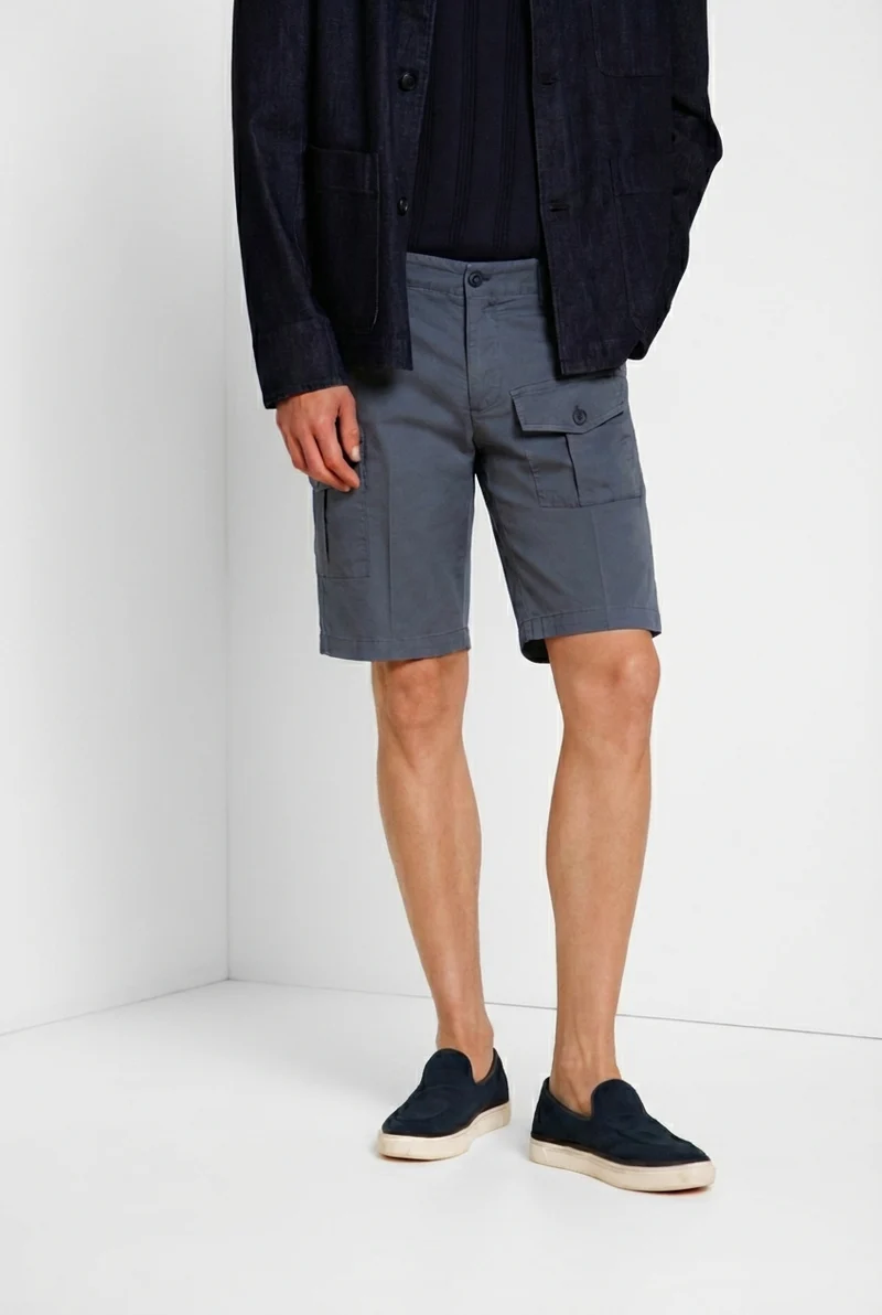 George Coolpocket bermuda cargo homme en gabardine stretch logo edition carrot fit ①