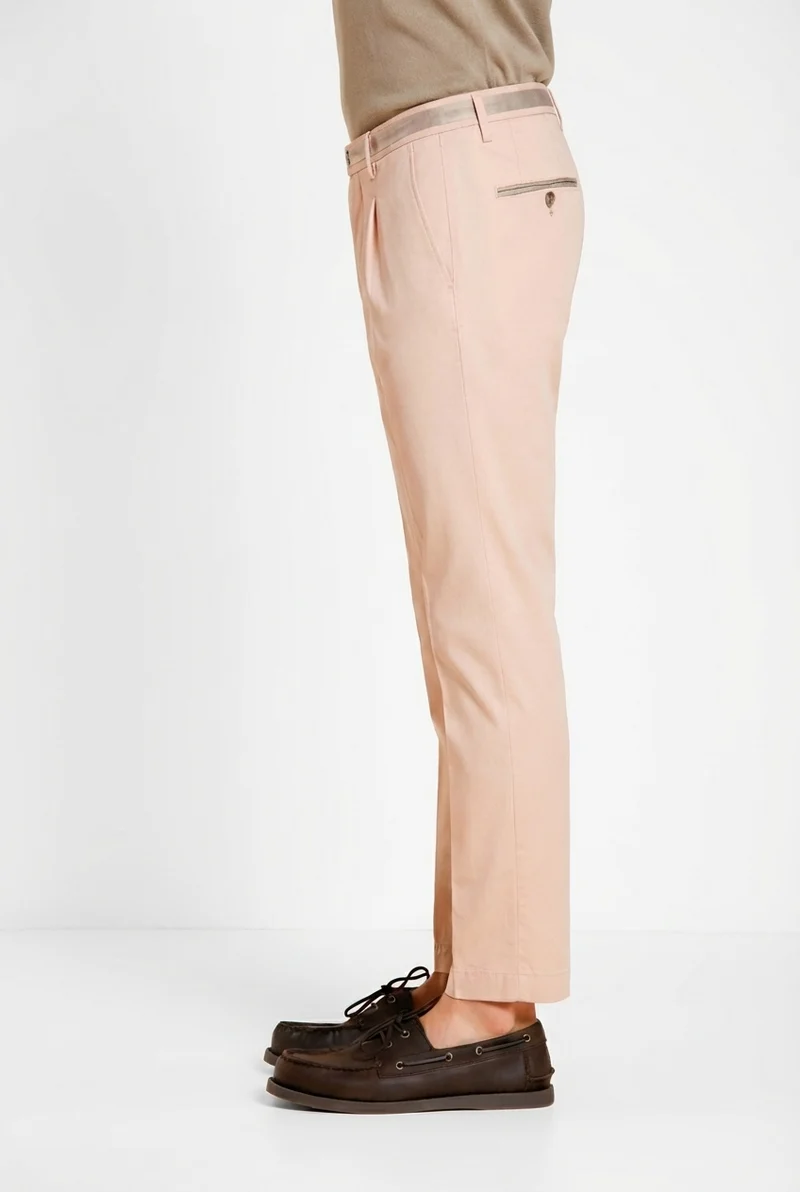 Torino 1 Pinces pantalon chino homme en gabardine stretch slim fit