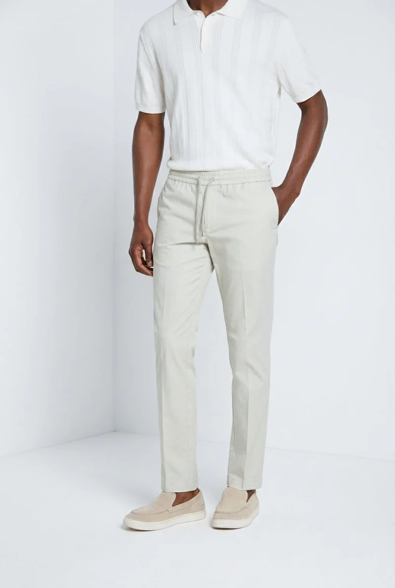 New York Sack pantalon chino jogger homme en toile parachute lyocell et coton regular fit