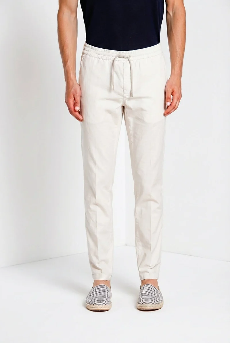 New York Sack pantalon chino jogger homme en toile parachute lyocell et coton regular fit