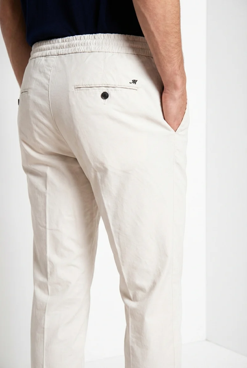 New York Sack pantalon chino jogger homme en toile parachute lyocell et coton regular fit