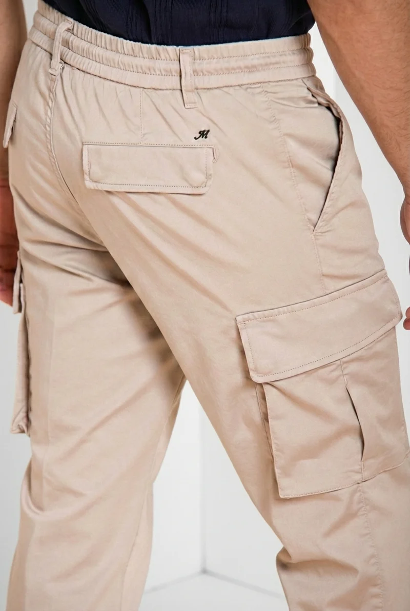 Chile Jogger pantalon cargo homme en satin technique travel stretch extra slim fit