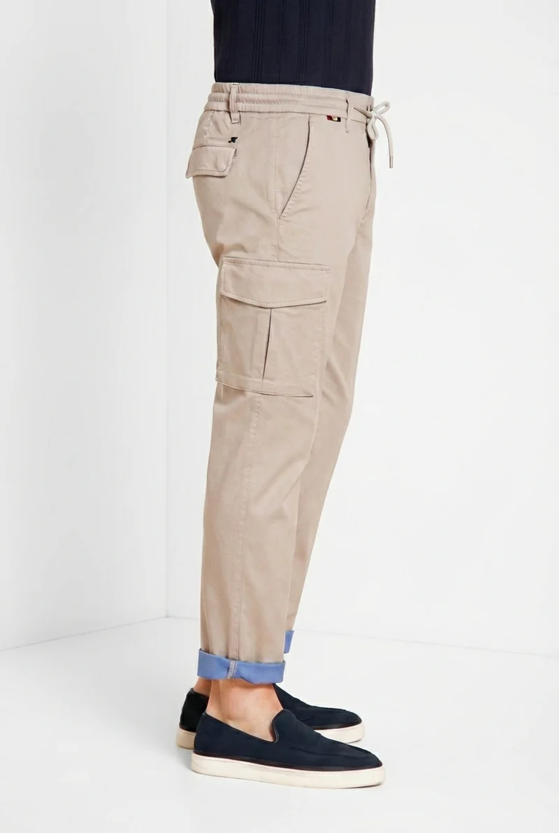 Chile Jogger pantalon cargo homme en satin technique travel stretch extra slim fit