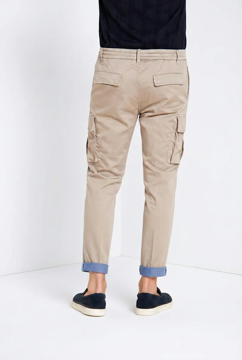 Chile Jogger pantalon cargo homme en satin technique travel stretch extra slim fit