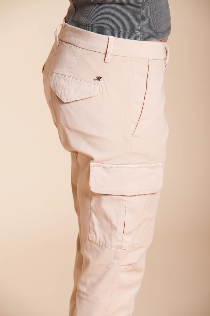 Chile City pantalon cargo femme en gabardine stretch slim fit