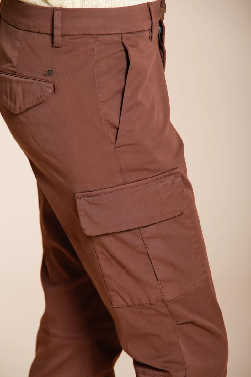Chile City pantalon cargo femme en gabardine stretch slim fit