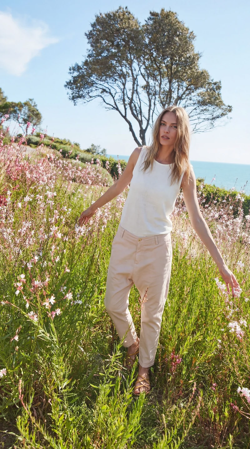 Malibu Jogger pantalon chino femme en gabardine carrot fit