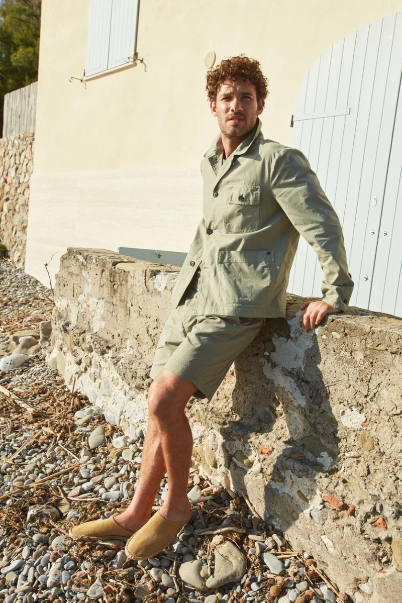 Pinces bermuda chino homme en toile oxford relaxed fit
