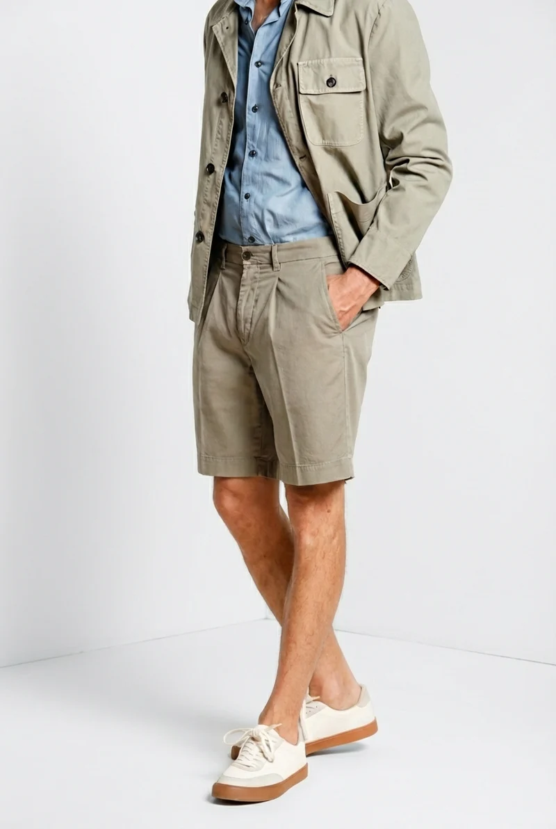 Pinces bermuda chino homme en toile oxford relaxed fit
