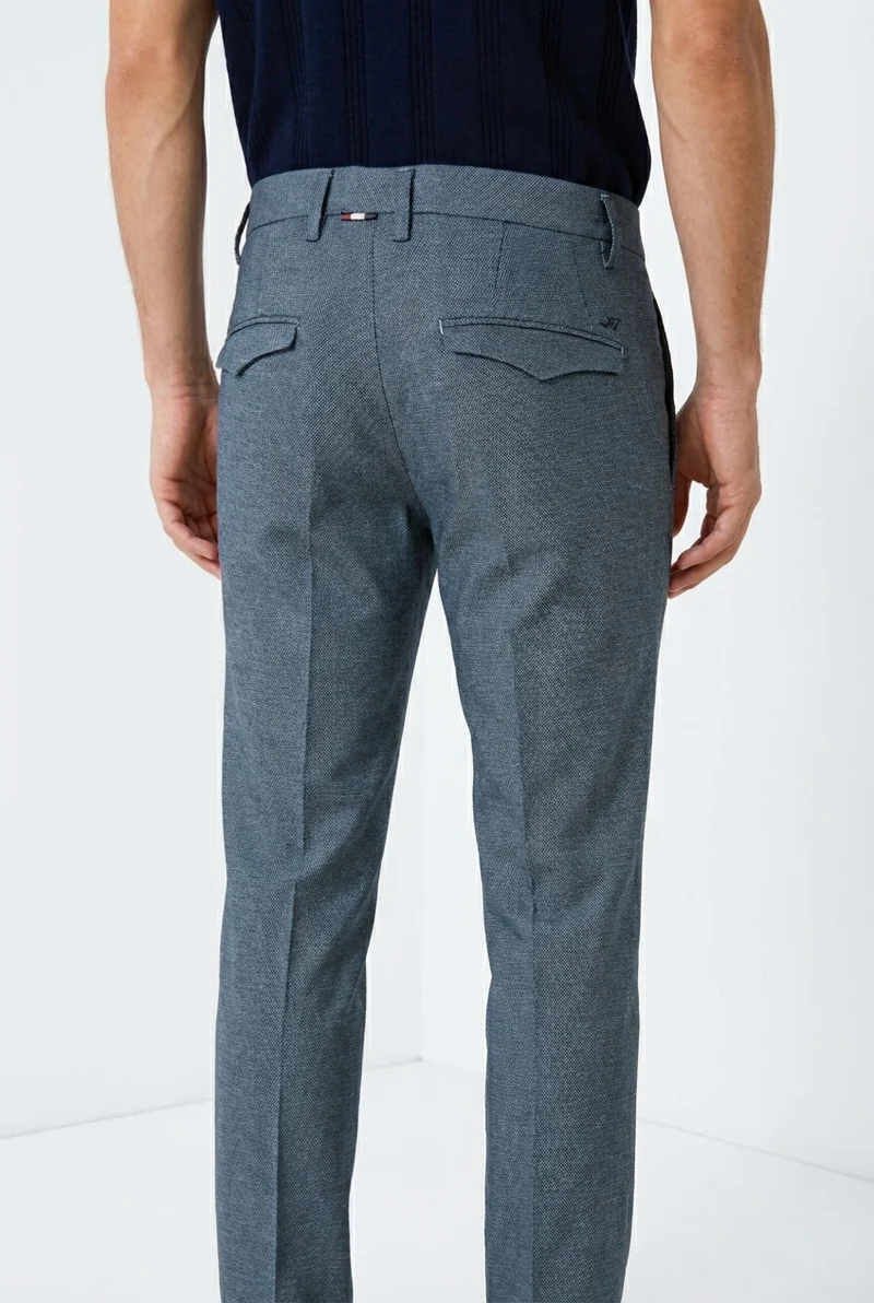 Torino 1 Pinces Flex pantalon chino homme en coton Prestige armure œil-de-perdrix slim fit
