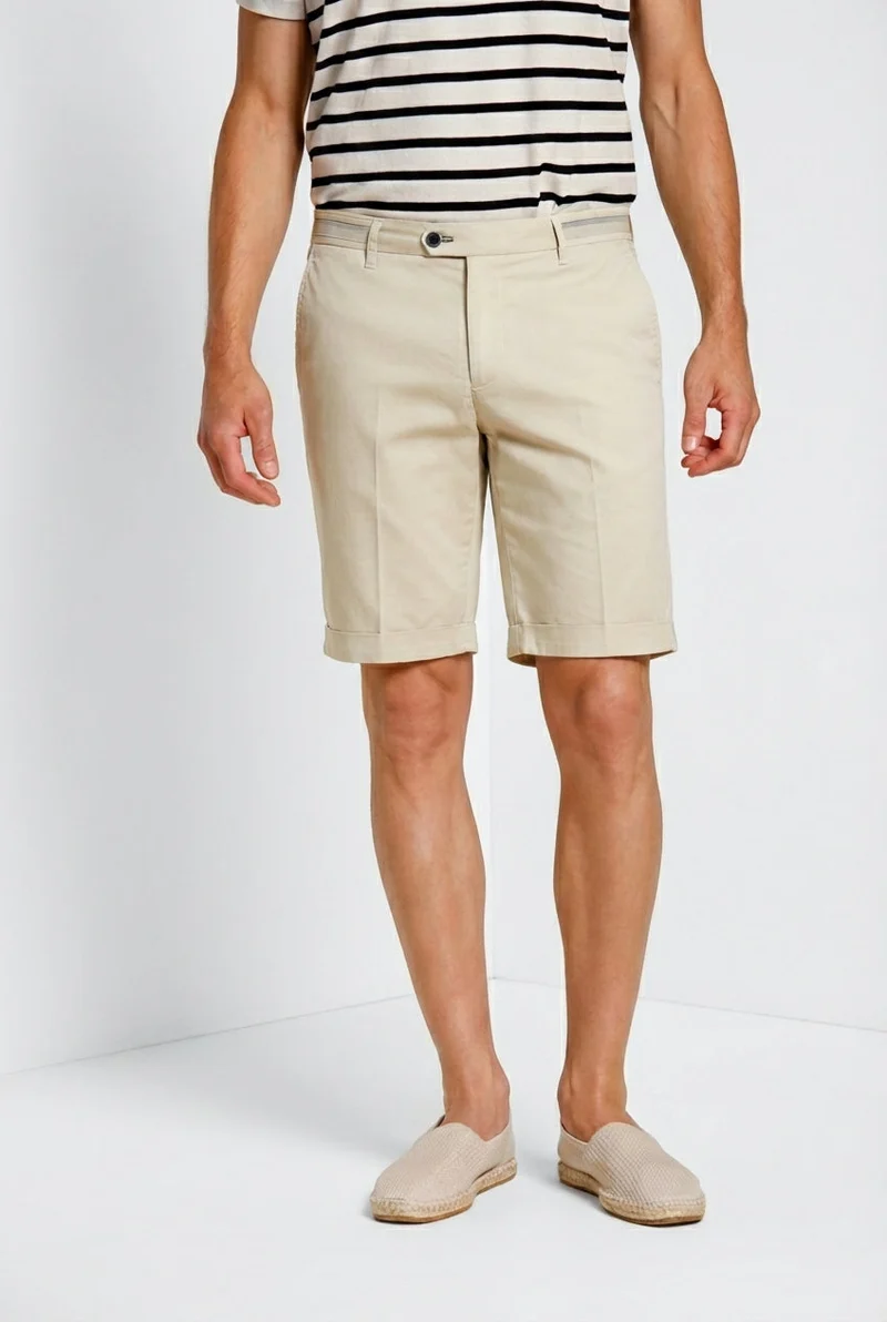 Torino City bermuda chino homme en gabardine stretch regular fit
