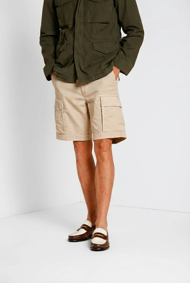 Cargo M74 bermuda cargo homme en gabardine stretch relaxed fit