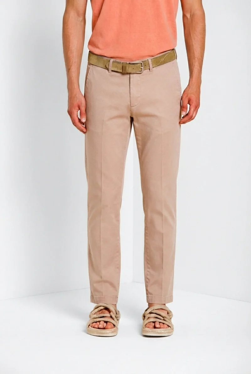 Torino delamere pantalon chino homme en gabardine stretch slim fit