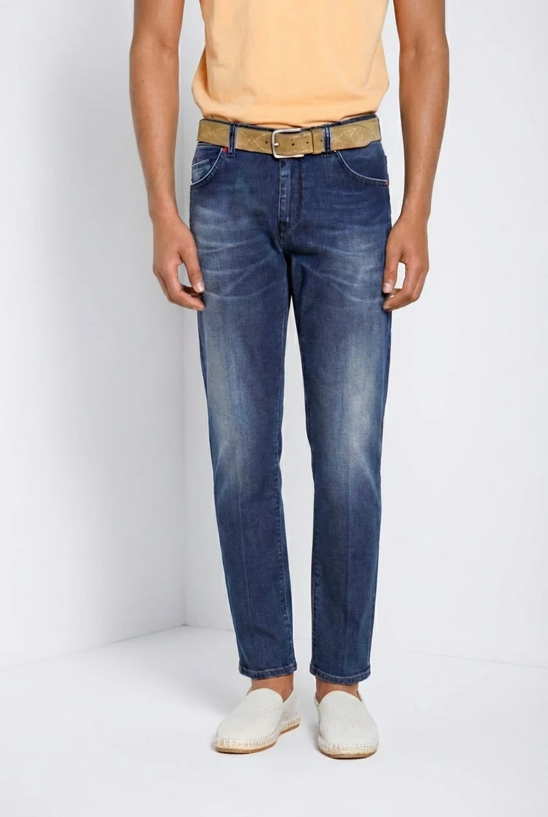 Harris pantalon 5 poches homme en denim avec imprimé Hawaii regular fit