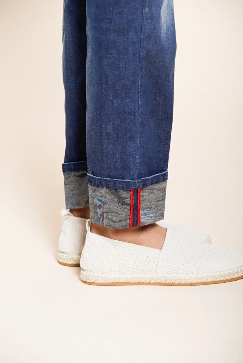 Harris pantalon 5 poches homme en denim avec imprimé Hawaii regular fit