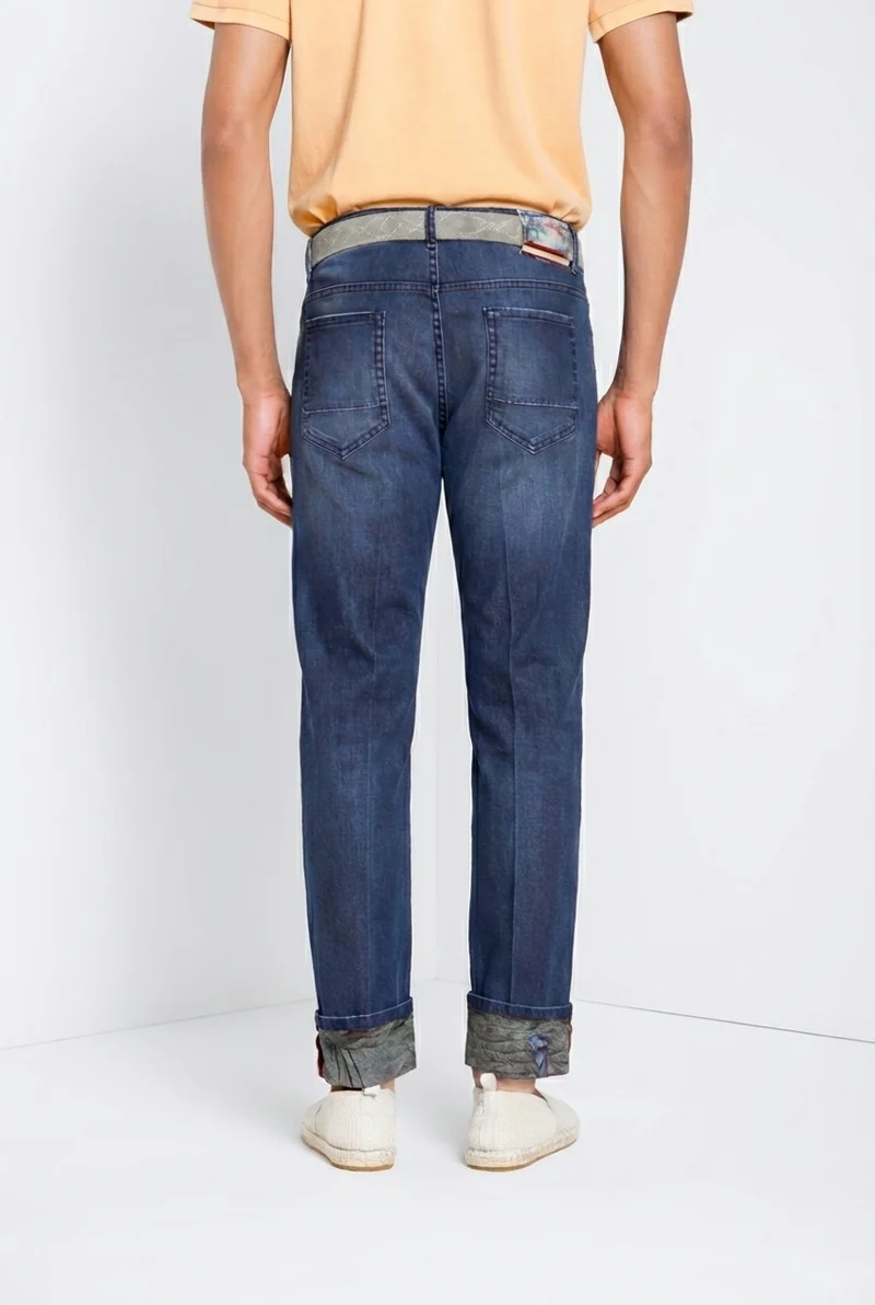 Harris pantalon 5 poches homme en denim avec imprimé Hawaii regular fit