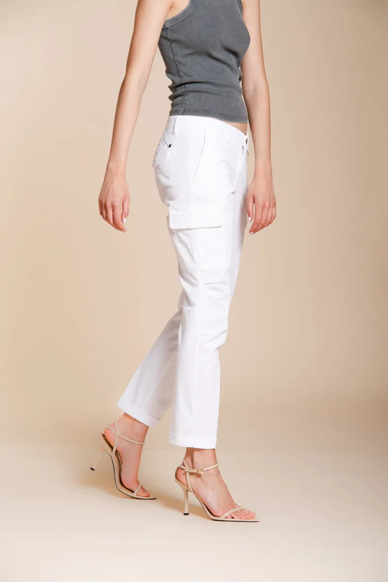 Chile City pantalon cargo femme en gabardine stretch slim fit