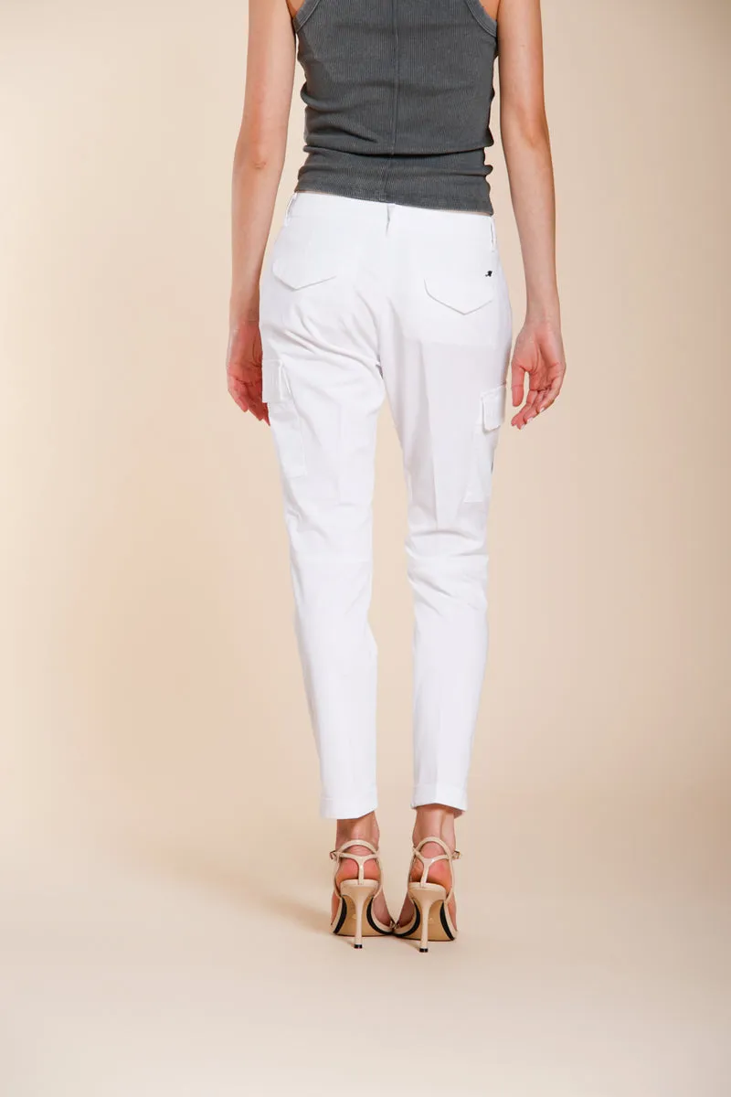 Chile City pantalon cargo femme en gabardine stretch slim fit