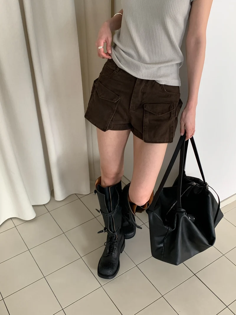 ViveL Cargo Shorts with Flap Pockets Pants