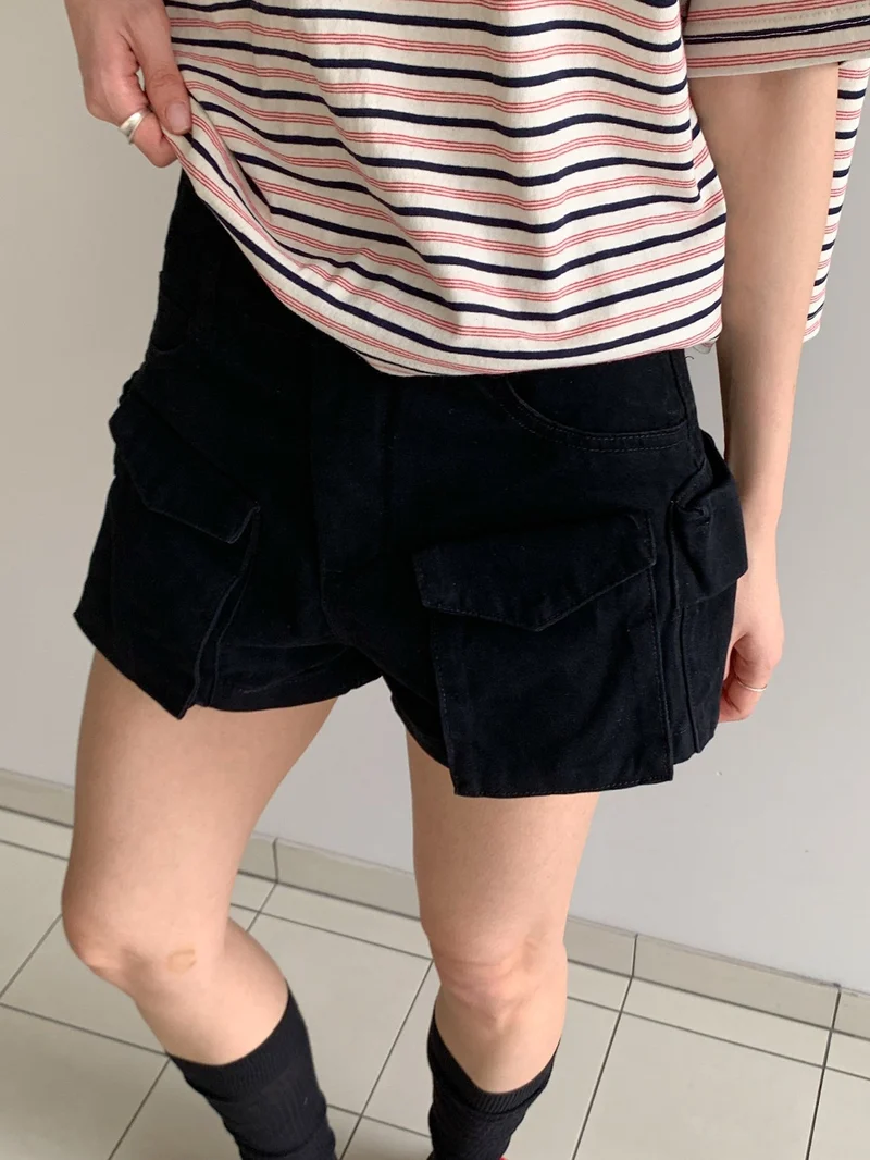 ViveL Cargo Shorts with Flap Pockets Pants