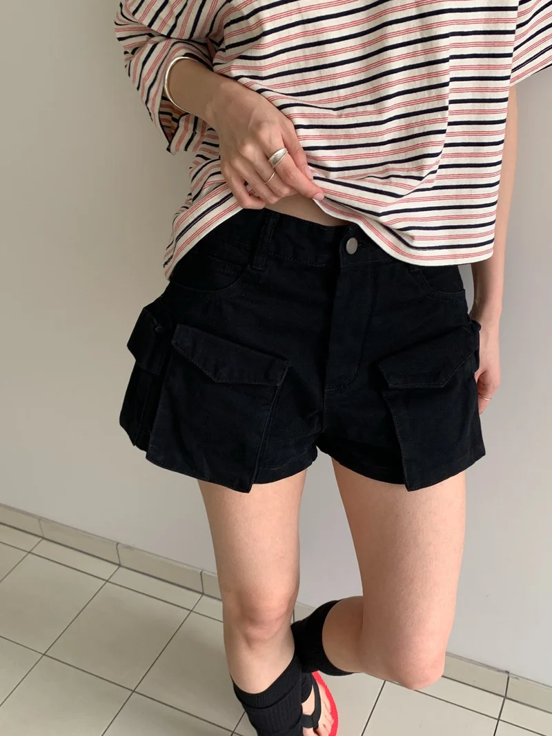 ViveL Cargo Shorts with Flap Pockets Pants