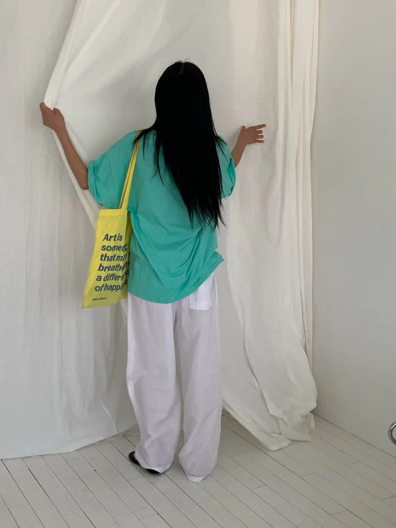 VAARA Linen Wide Leg Trousers with Elasticated Waist