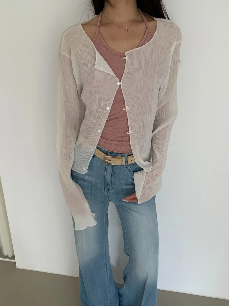Poesie Lace Halter Top & Pleated Crop Cardigan Set
