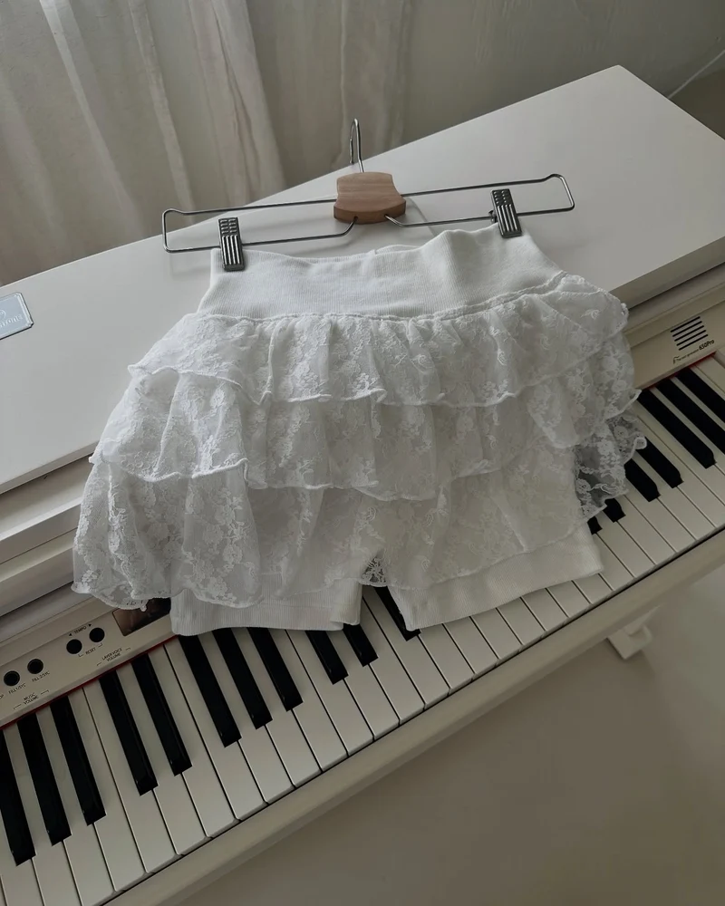 Poesie Tiered Lace Cancan Mini Skirt