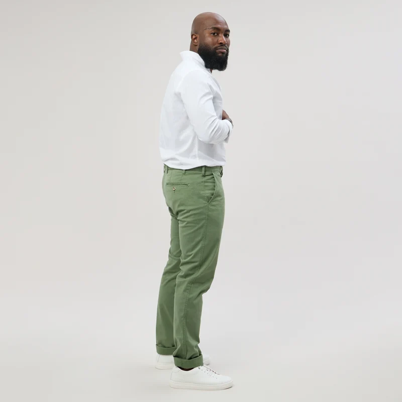 Pantalon "Pornichet E25" Chino Vert d'Eau