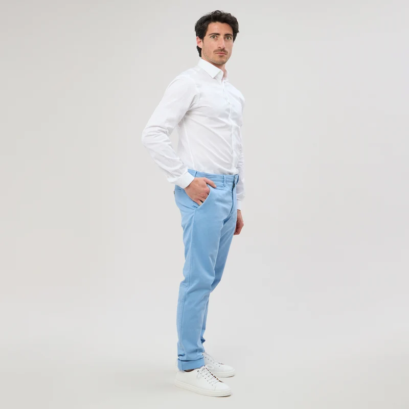 Pantalon "Pornichet E25" Chino Bleu Ciel