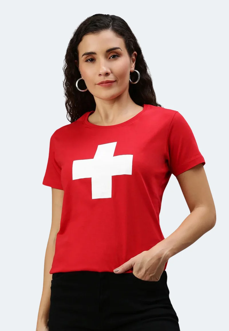 Helvetica T-Shirt Damen Roundneck