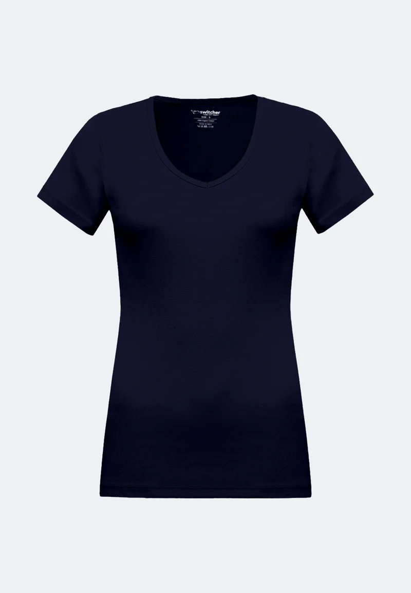 2855 Efia – Nachhaltiges Damen Rib T-Shirt mit V-Ausschnitt