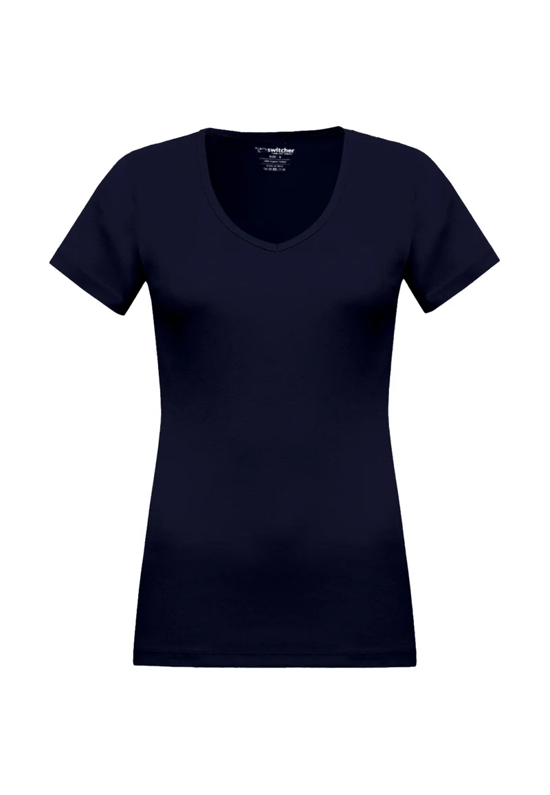 2855 Efia – Nachhaltiges Damen Rib T-Shirt mit V-Ausschnitt