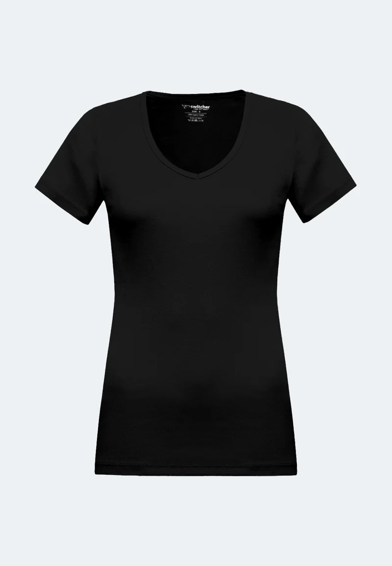 2855 Efia – Nachhaltiges Damen Rib T-Shirt mit V-Ausschnitt