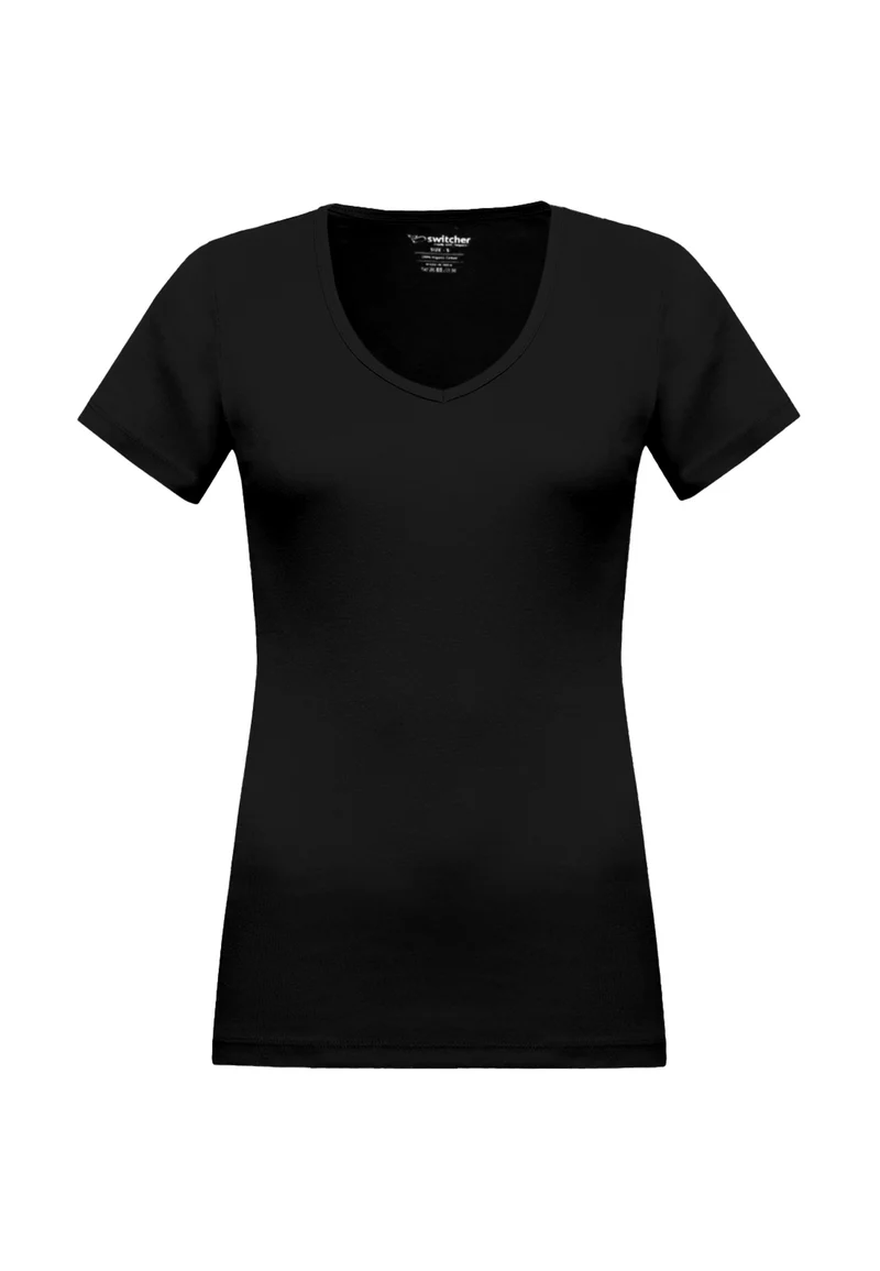 2855 Efia – Nachhaltiges Damen Rib T-Shirt mit V-Ausschnitt