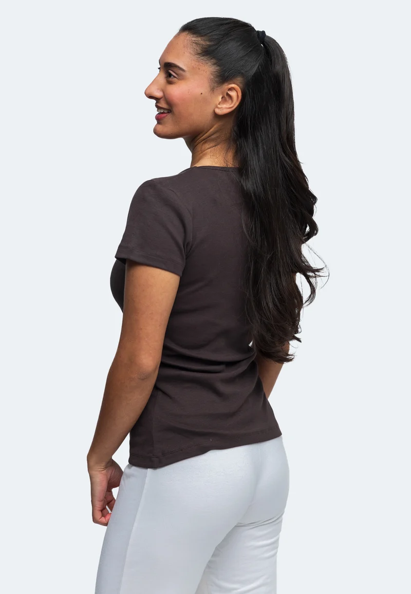 2855 Efia – Nachhaltiges Damen Rib T-Shirt mit V-Ausschnitt